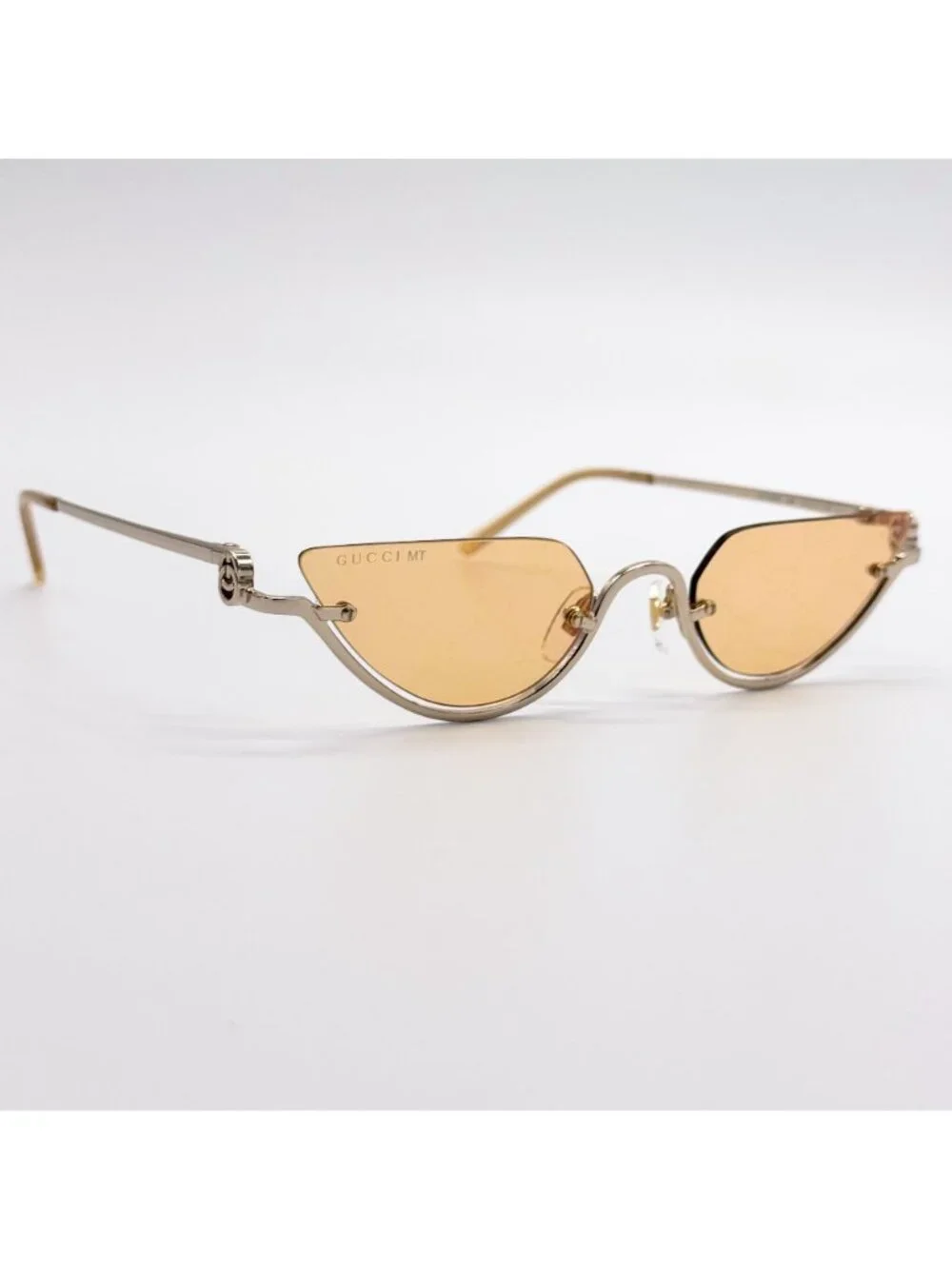 New Gucci Yellow Gold Cat Eye Women Sunglasses GG1603S 004